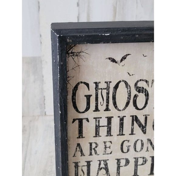 Square One ghostly things are going to happen wall sign Halloween prop decor - Picture 6 of 11
